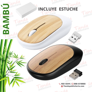 mouse inalámbrico ecologico de bambu articulos promocionales de tienda publicitaria